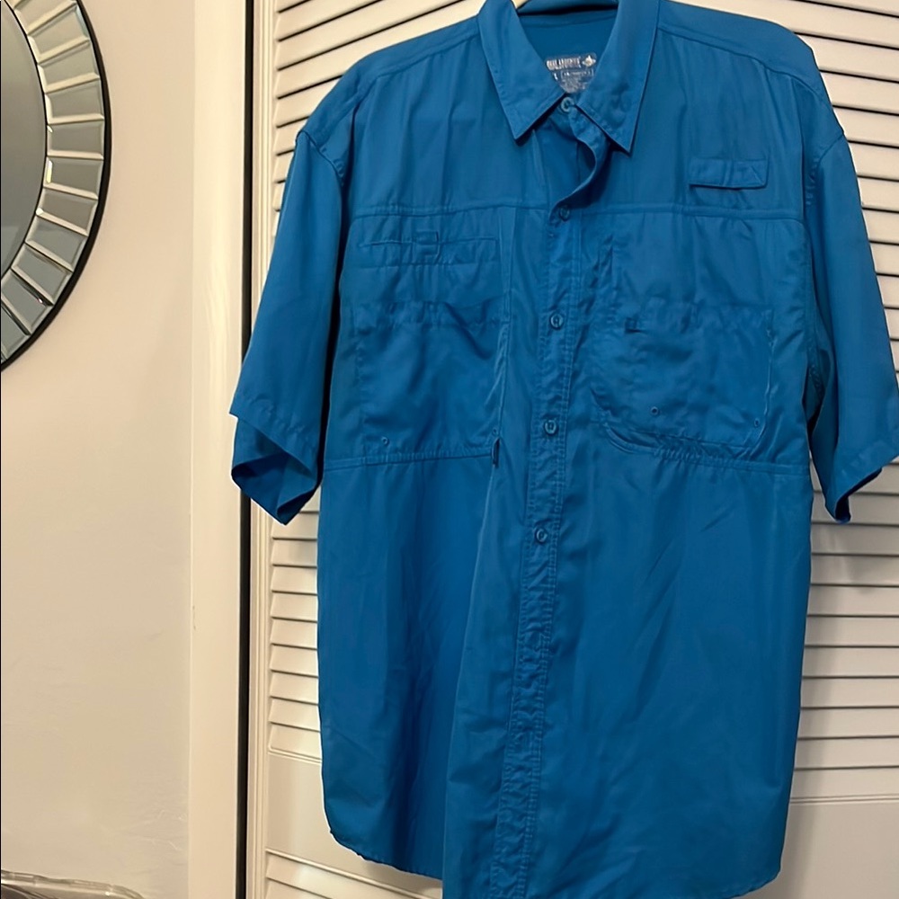 Reel Legends  Turquoise blue  Short sleeve fisherman’s shirt 
XL